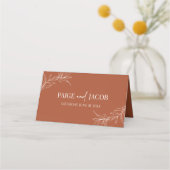 Minimalistische Terracotta tak blad bruiloft (Achterkant)