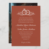 Minimalistische Terracotta Trouwringen Monogram Fo Kaart (Voorkant / Achterkant)