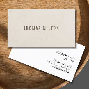 Minimalistische Textuur Beige Consultant Bruin Visitekaartje