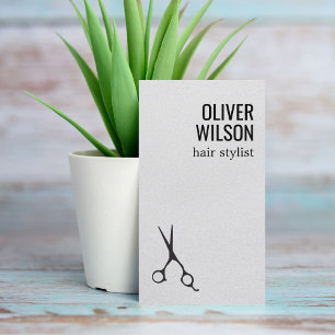 Minimalistische textuur grijs zwart vet haar salon visitekaartje