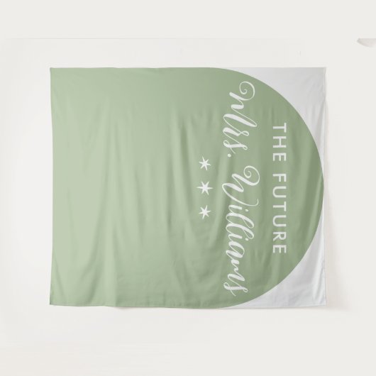 minimalistische The Future Mrs Bruidsfeest Boog Wandkleed (Voorkant (horizontaal))