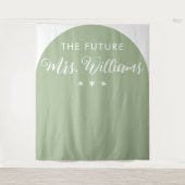 minimalistische The Future Mrs Bruidsfeest Boog Wandkleed (Voorkant)