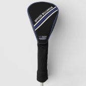 Minimalistische Thin Blue Line politieagent op maa Golfheadcover (Voorkant)