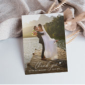 Minimalistische Thin Script bruiloft Dank u Bedankkaart