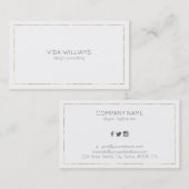 Minimalistische Tin gouden rand op wit Visitekaartje (Voorkant / Achterkant)