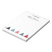 Minimalistische Tiny Traingles Custom Teacher Gift Notitieblok (Gedraaid)