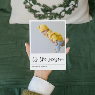 Minimalistische ’Tis The Season Foto Vakantiekaart