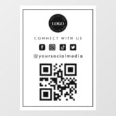 Minimalistische Toegevoegde Logo Qr Code Scan Soci Raamsticker (Vel)