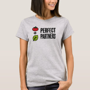 Minimalistische Tomaat en Basilicum   Perfecte Par T-shirt