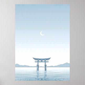 Minimalistische Torii-poort wandkunst Poster