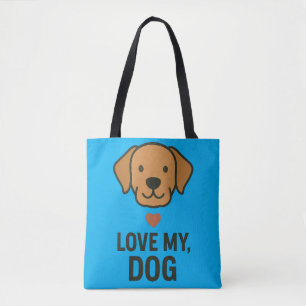 Minimalistische Tote Bag met Pootafdruk en Hart De