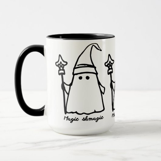 Minimalistische tovenaar Ghost Drawing Magic Sketc Mok (Links)