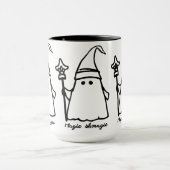Minimalistische tovenaar Ghost Drawing Magic Sketc Mok (Midden)