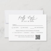 Minimalistische traditionele witte QR-code RSVP Kaartje (Voorkant)