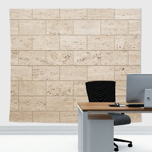 Minimalistische Travertijn Steen Blok Wand Achterg Wandkleed