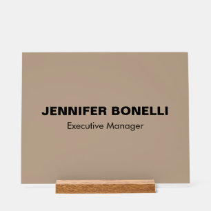 Minimalistische trendy gepersonaliseerde naam acryl bord