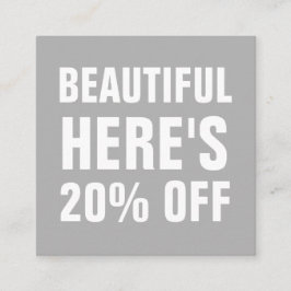 Minimalistische trendy simpele moderne grijs kortingskaartje