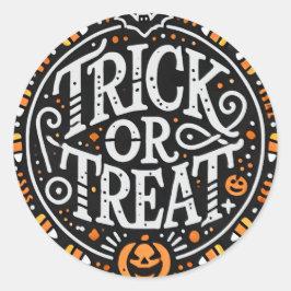 Minimalistische Trick or treat Halloween Ronde Sticker