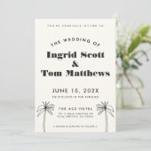 Minimalistische tropen bruiloft uitnodiging (Staand voorkant)