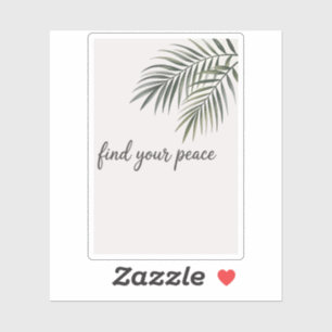 Minimalistische Tropische Palmblad Vind Je Vrede G Sticker