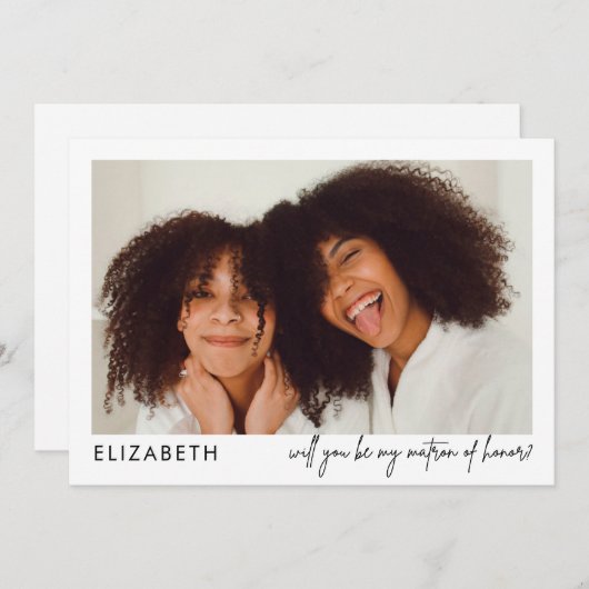 Minimalistische Trouvrouw Voorstel Foto (Voorkant / Achterkant)