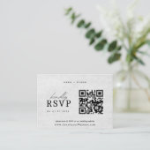 Minimalistische trouw-RSVP met QR-code Informatiekaartje (Staand voorkant)