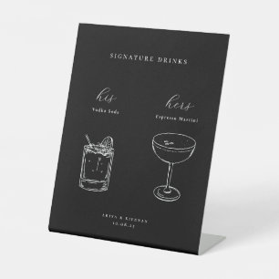 Minimalistische Trouw Signature Dranken Reclamebord Met Voetstuk