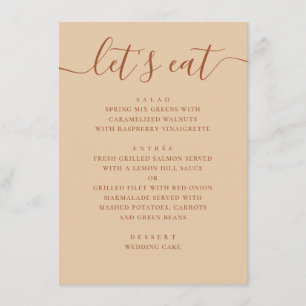 Minimalistische Trouw Warme Perzik Zand Moderne Menu