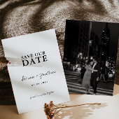 Minimalistische Trouwdag in Zwart en Wit Save The Date