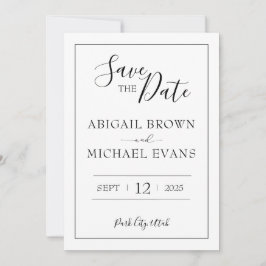 Minimalistische trouwdatumkaart save the date