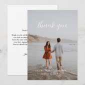 Minimalistische Trouwfoto Dankkaart Kaart (Voorkant / Achterkant)
