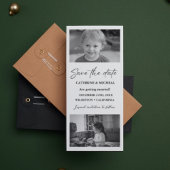 Minimalistische trouwfoto reep frame save the date