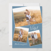 Minimalistische trouwfoto Sla de datum uitnodiging (Achterkant)