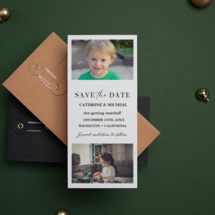 Minimalistische trouwfoto strook frame save the date