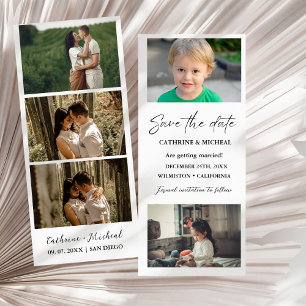 Minimalistische trouwfoto strook frame save the date