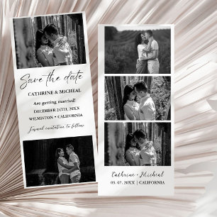 Minimalistische trouwfoto strook frame save the date