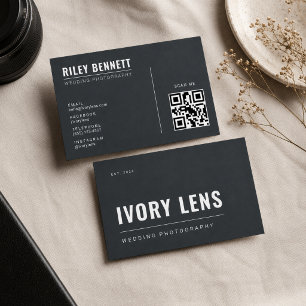 Minimalistische Trouwfotografie Forge Gray Visitekaartje