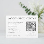 Minimalistische trouwhotelaccommodatie QR-code Kaart (Staand voorkant)