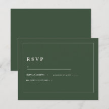 Minimalistische Trouwkaart Donkergroen Elegant