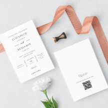 Minimalistische Trouwkaart Elegante Moderne Botani