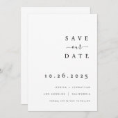 Minimalistische trouwkaart Save The Date-uitnodigi Save The Date (Voorkant / Achterkant)