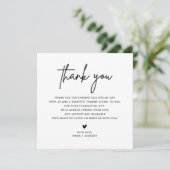 Minimalistische Trouwkaart Vierkante Bedankkaartje Bedankkaart (Staand voorkant)
