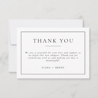 Minimalistische Trouwkaart Zwart & Wit Bedankt