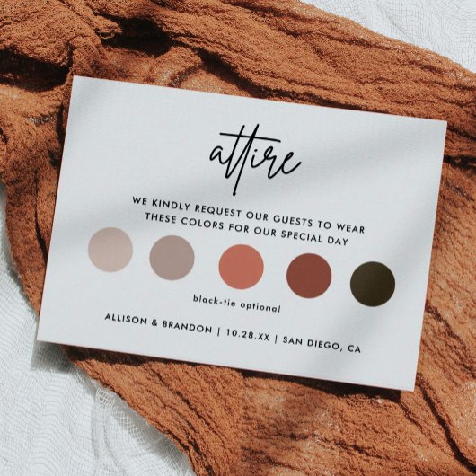 Minimalistische trouwkleding kledij code kaarten