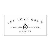 Minimalistische Trouwring Hart Namen en Datum Rubberstempel (Afrduk)