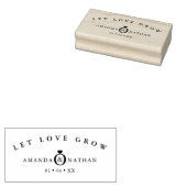 Minimalistische Trouwring Hart Namen en Datum Rubberstempel (Gestempeld)