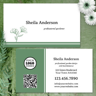 Minimalistische tuin groene blad visitekaartje
