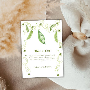 Minimalistische tuin Sweet Pea in Pod Baby shower Bedankkaart