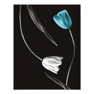 Minimalistische Tulp Bloem Foto Afdruk