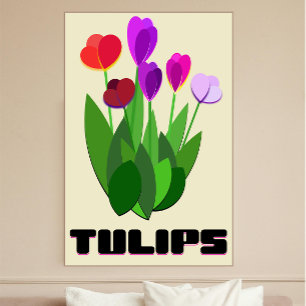 Minimalistische Tulpen Kunstprint – Modern Florale Foto Afdruk